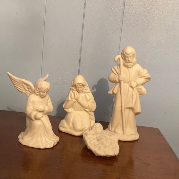 NWT in box glass Christmas nativity scene white - Picture 2 of 11